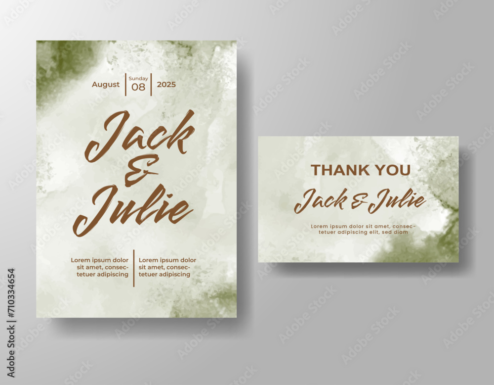 Wedding invitation with abstract watercolor background Wedding invitation with abstract watercolor background