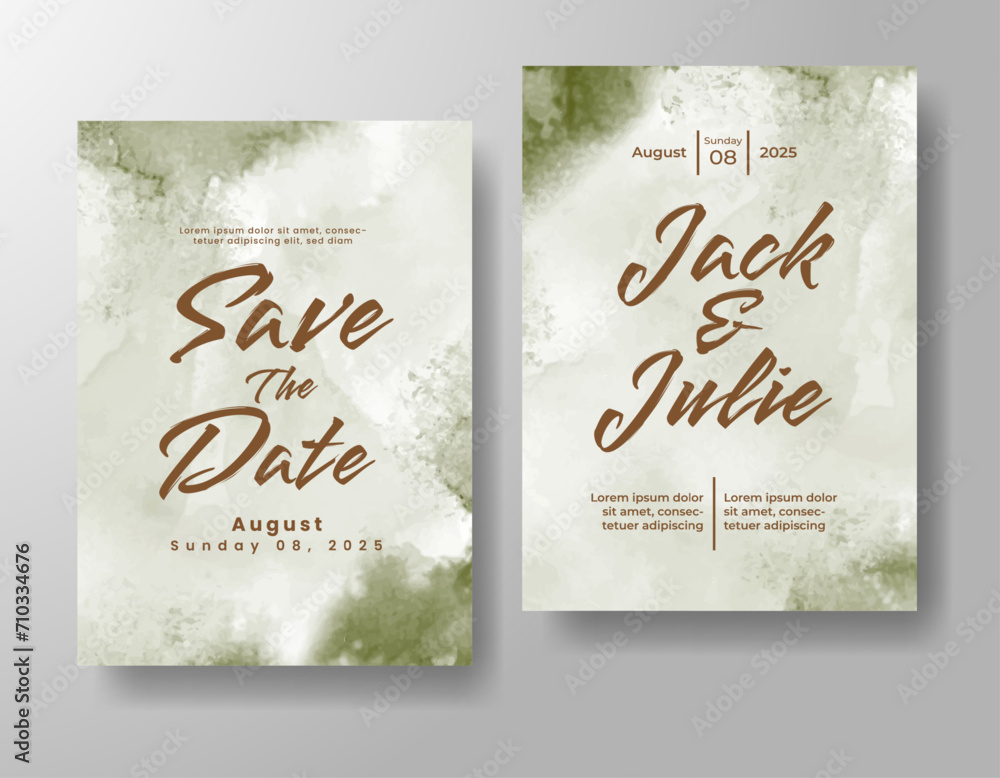 Wedding invitation with abstract watercolor background Wedding invitation with abstract watercolor background