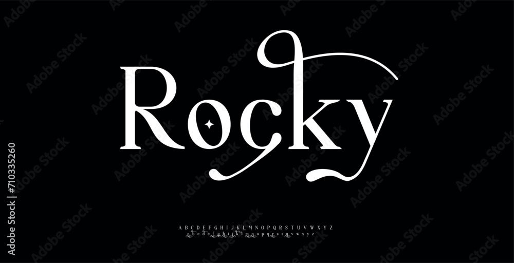 Rocky Modern abstract digital alphabet colorful font minimal technology typography creative urban. vector illustration	 - obrazy, fototapety, plakaty 