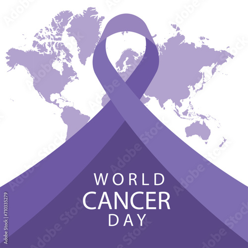  World Cancer Day Imagery for Strength and Awareness, Poster banner icon or logo with vector illustration, flyer, card