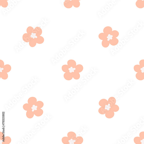 Fototapeta Naklejka Na Ścianę i Meble -  Seamless pattern with peachy flowers 