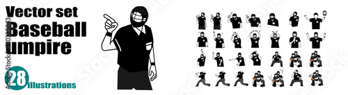 baseball referee illustration 野球の審判員