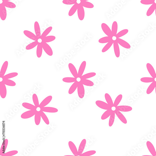 pink flower background, seamless pattern with pink flowers  © Maria Gutsol