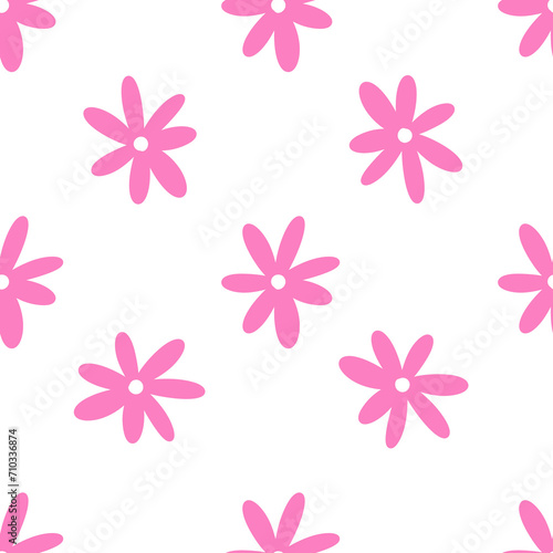 pink flower background, seamless pattern with pink flowers 