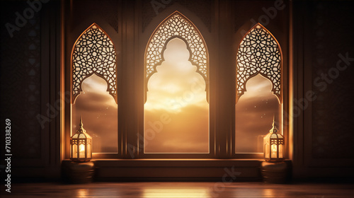 Fotografia arabian windows interior with ornament