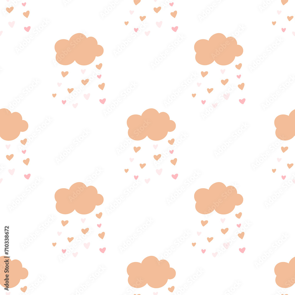 seamless pattern with cute peach clouds seamless pattern with cute peach clouds