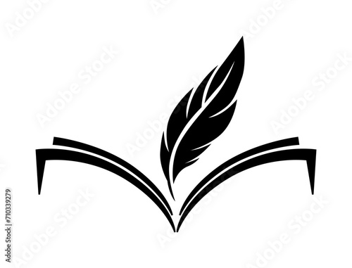 Feder, die in ein Buch schreibt