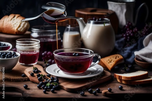 still life with tea and cookies