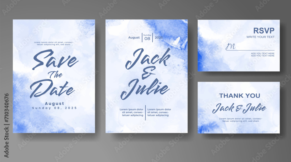 Wedding invitation with abstract watercolor background Wedding invitation with abstract watercolor background