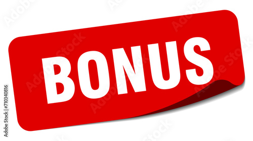 bonus sticker. bonus label