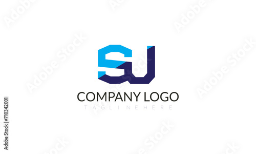 Simple letter SU logo design adobe stock 