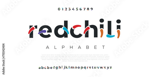 Red chili Minimal elegant font lowercase alphabet
