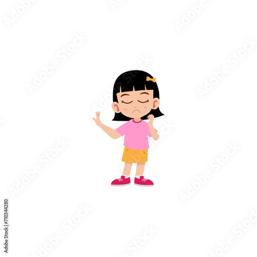 pose of a small child in a cute pink shirt cute © Cute