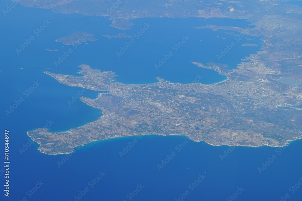 Aerial Coastal Peninsula Clear Waters