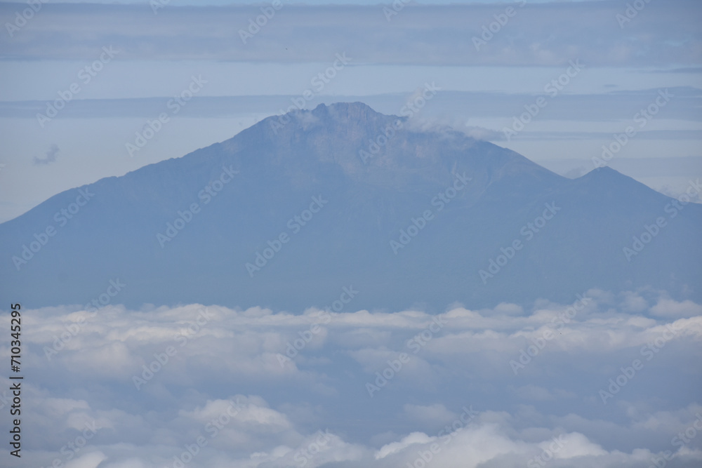 Arid dry African savanna Mount Kilimanjaro, highest peak i Afric