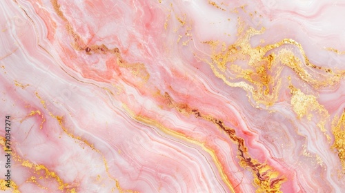 Pink golden marble digital texture, abstract background of the natural stone imitation, Ai Generated.