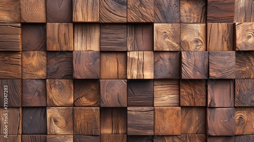 Natural wooden background. Wood blocks. Wall Paneling texture  Ai Generated.