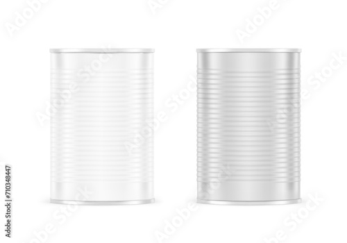 Hight realistic can with easy-open lid mockup. Vector illustration isolated on white background. Easy to use for presentation your product, idea, design. EPS10.