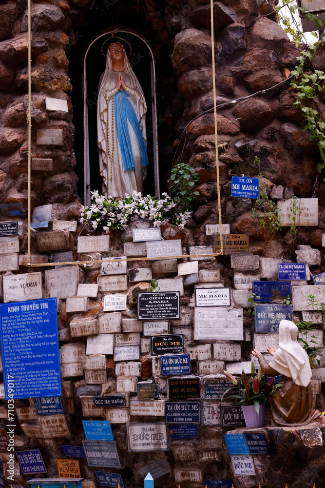 Huyen Si Church. Massabiellel Cave. Our Lady of Lourdes. Ho Chi Minh city. Vietnam.