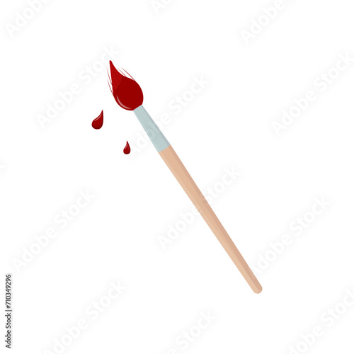 Obraz na płótnie Paint brush isolated on white background. Paintbrush flat icon w salonie