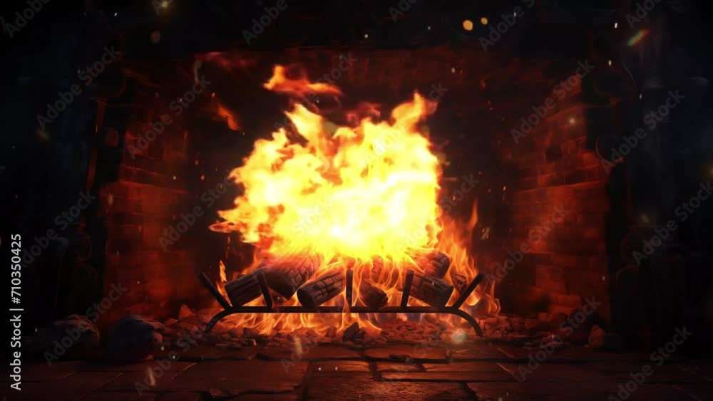 Vidéo Stock Fire burning in the fireplace. warm relaxing moment with