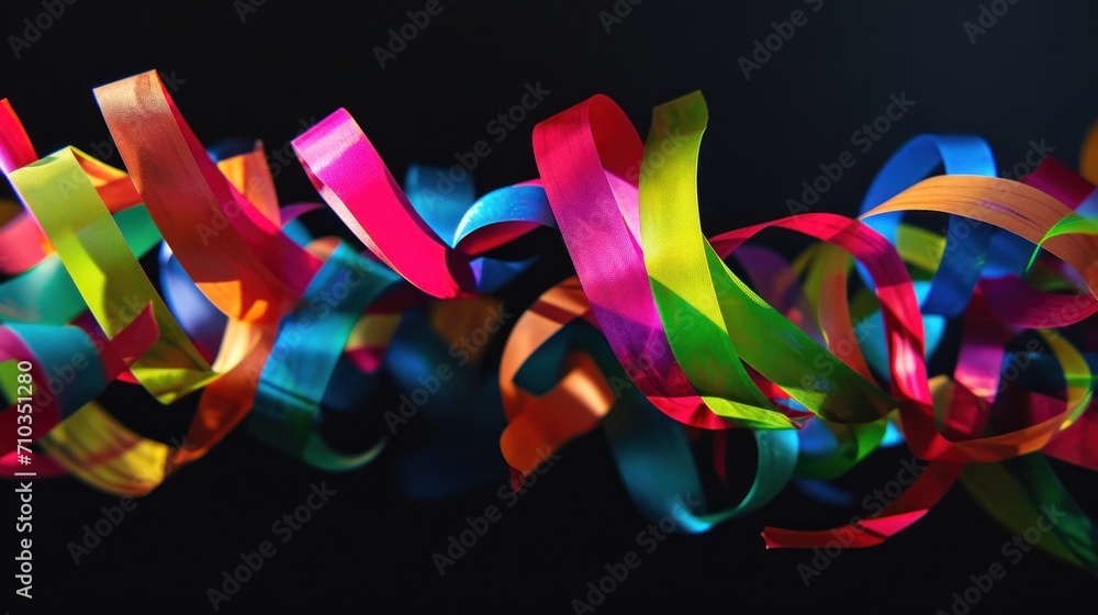 Dynamic streamers dance in the air, enhancing the lively ambiance with