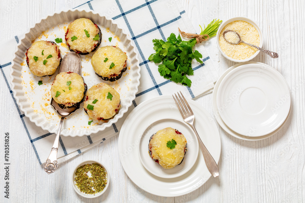 mini eggplant pizzas with tomato sauce and cheese mini eggplant pizzas with tomato sauce and cheese