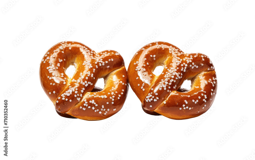 Salty Sweet Bliss Pretzel Shaped Delights Featuring a Harmony of Flavors On White or PNG Transparent Background.