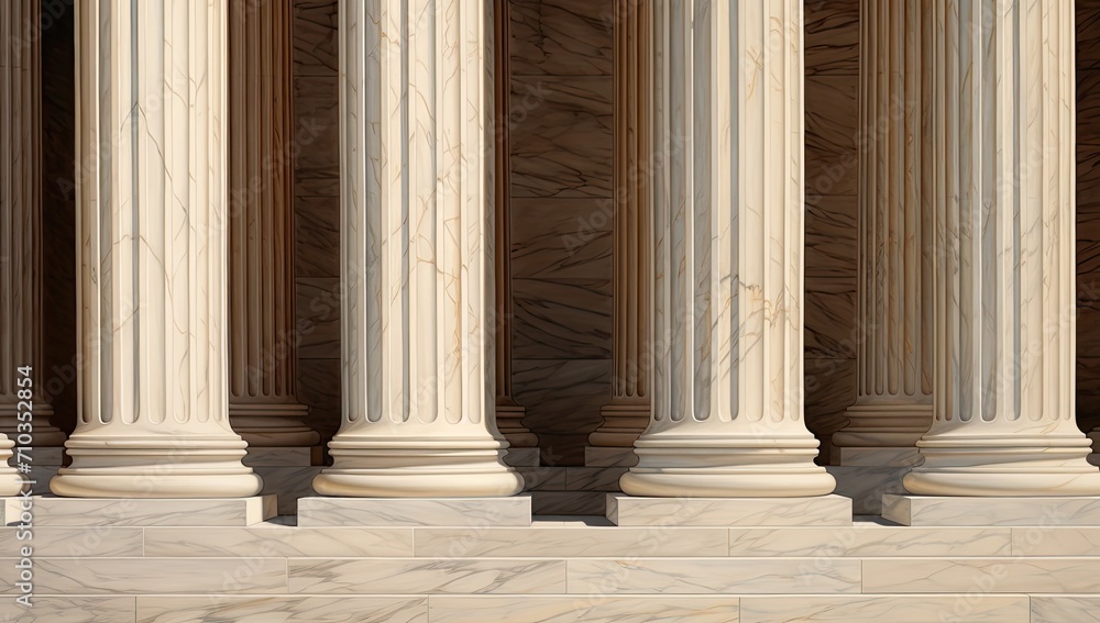 a row of towering marble columns, their smooth surfaces and intricate details