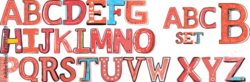 Typography cartoon letters alphabet Set B photo
