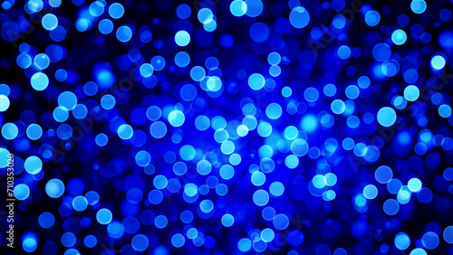 blue particle abstract bokeh background.