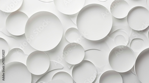 A pattern of white circles arranged on a wall. Suitable for background designs  interior decor  or abstract graphic elements for various print and digital media projects.