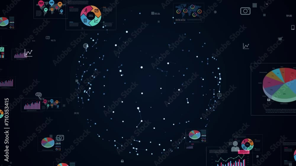 Communication network and statistics data concept. Communication network and statistics data concept.