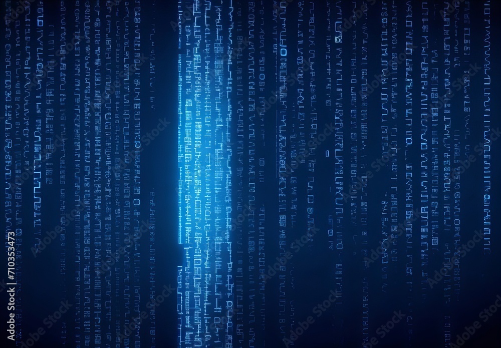 Blue digital binary data on computer screen background
Blue digital binary data on computer screen background