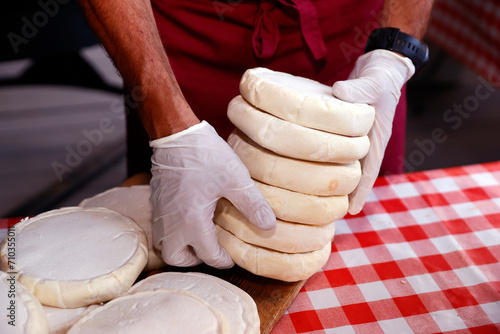 Reblochon, French cheese of cow's milk. French Alps. . France. photo