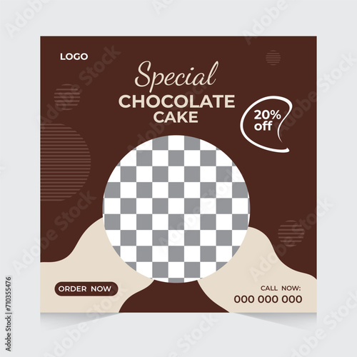 chocolate cake social media post design