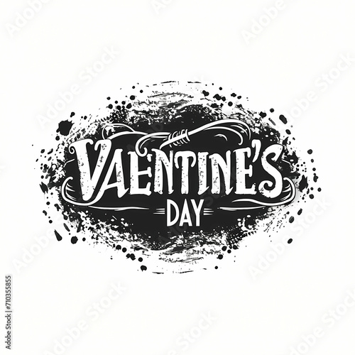 Valentine_S Day, A Black And White Logo