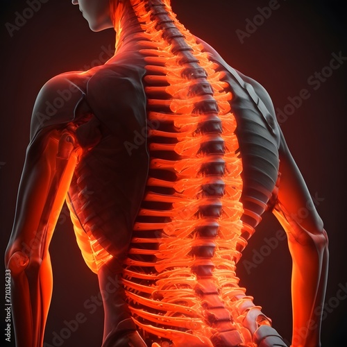 Canvas-taulu Pain in the spinal region of the body