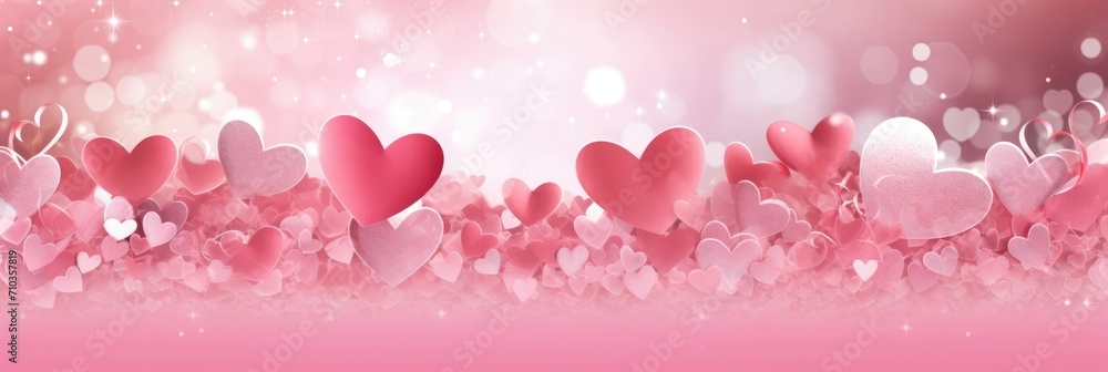 Happy Valentine's Day, love or birthday celebration. Postcard for the celebration of Valentine's Day. Pink background. Background for Valentine's Day, Birthday, Christmas.