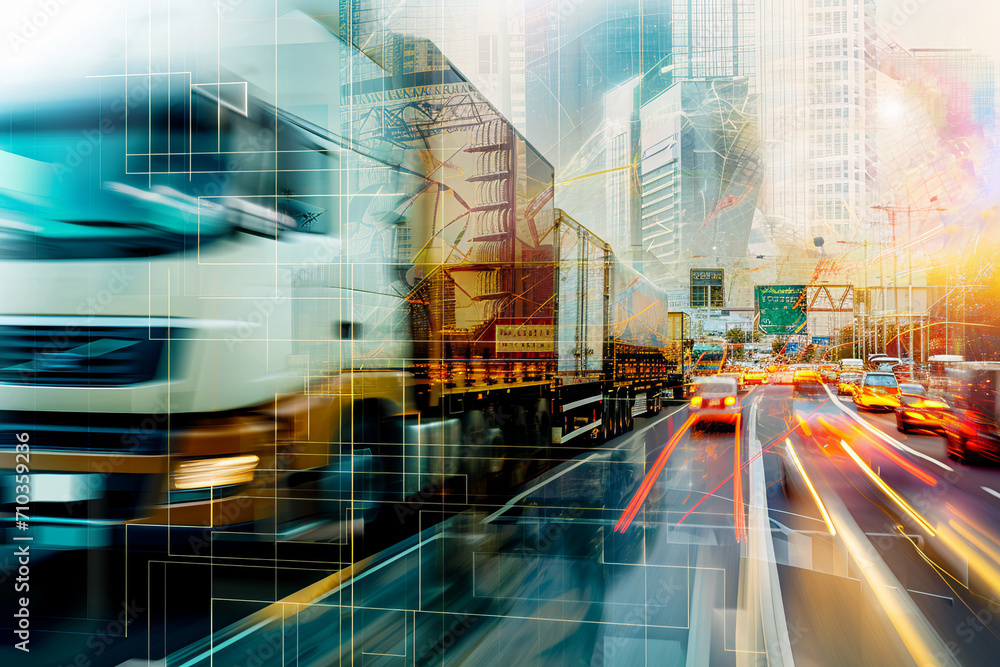 Abstract image depicting Commercial Transport in Movement