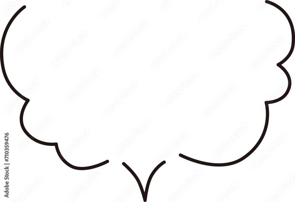 Cloud-shaped handwritten speech bubble frame, simple line style
Cloud-shaped handwritten speech bubble frame, simple line style