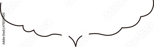 Cloud-shaped handwritten speech bubble frame, simple line style

