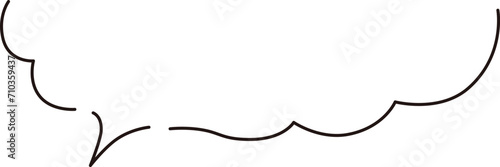 Cloud-shaped handwritten speech bubble frame, simple line style
