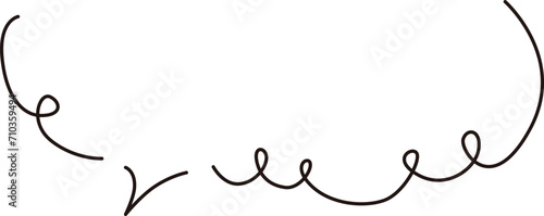 Cloud-shaped handwritten speech bubble frame, simple line style

