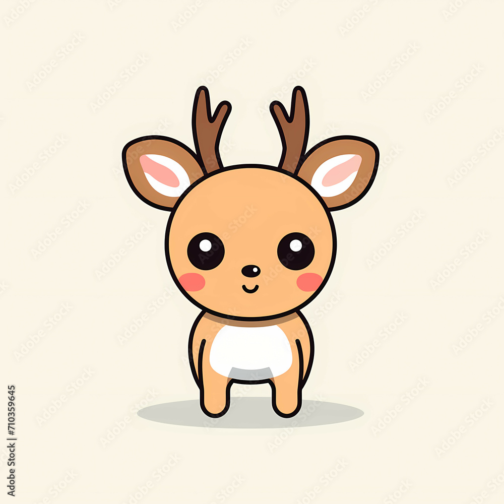 A Very Cute Raindeer, A Cartoon Of A Deer A Very Cute Raindeer, A Cartoon Of A Deer