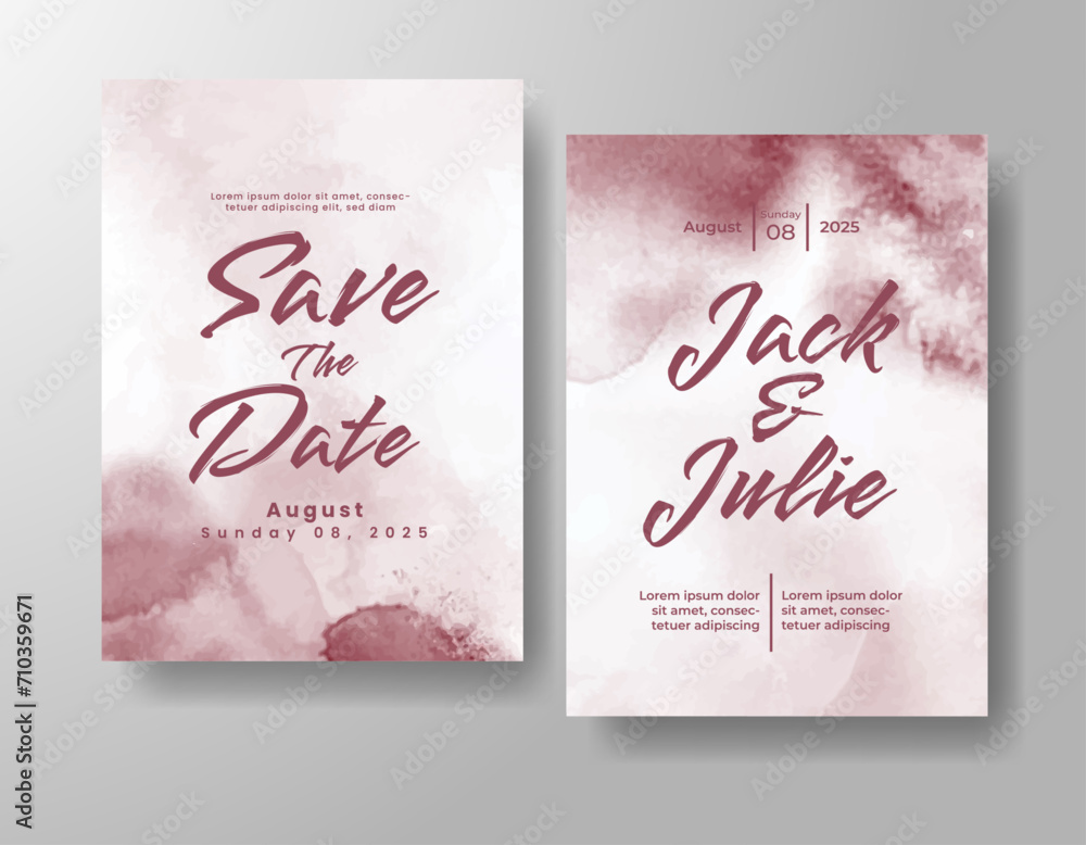 Wedding invitation with abstract watercolor background Wedding invitation with abstract watercolor background