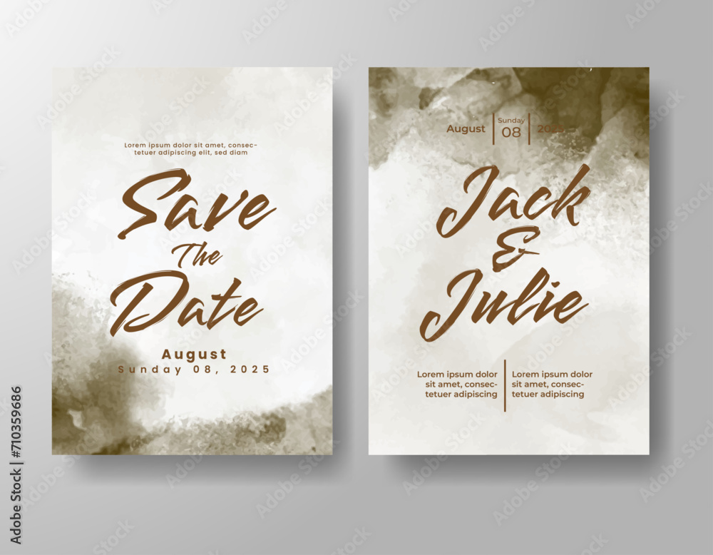 Wedding invitation with abstract watercolor background Wedding invitation with abstract watercolor background