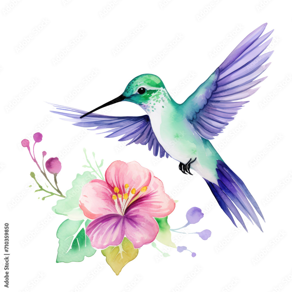 Hummingbird clipart for graphic resources watercolor PNG transparent background