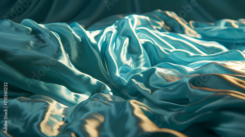 Light Silk Blue Fabric, A Close Up Of A Blue Fabric