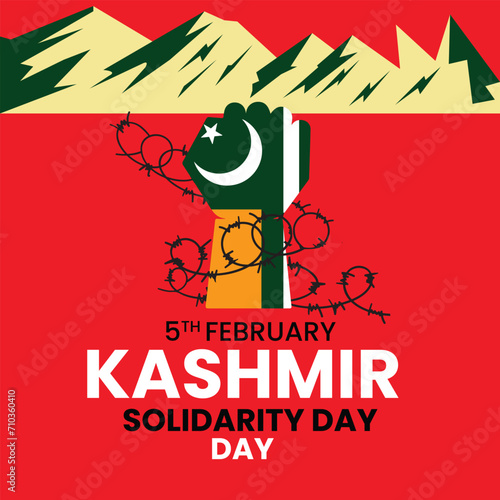 Kashmir solidarity day, international human solidarity day 5th February social media post, banner design vector eps